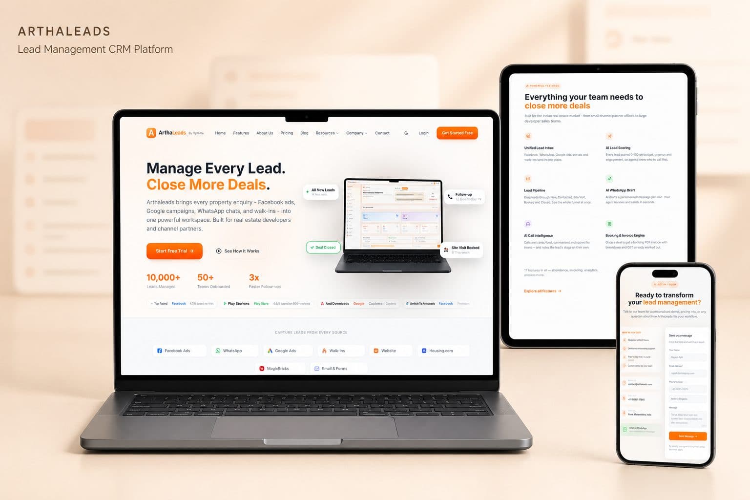 ArthaLeads website preview