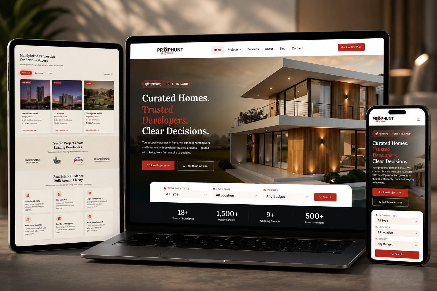Prophunt LLP website preview