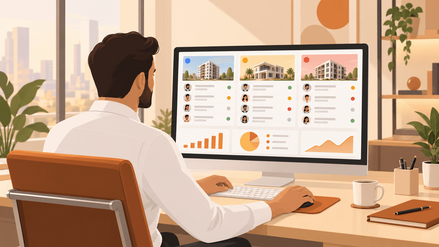 Real estate channel partner using CRM dashboard for 99acres, Housing.com, MagicBricks leads.